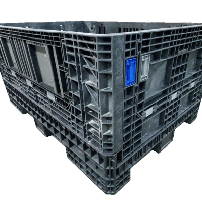 New Orbis 70" x 48" x 34" All Black Bulk Container-4 Drop Doors
