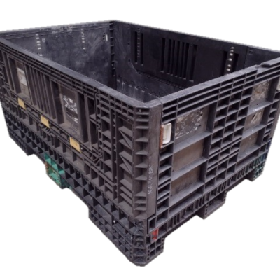 Reconditioned BCD 70" x 48" x 34" All Black All Good Runner Bulk Container-2 Drop Doors 70" Side