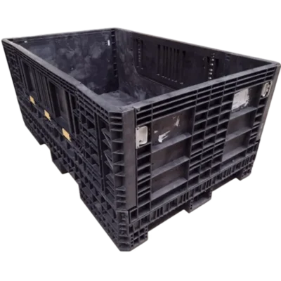 Reconditioned BCD 78" x 48" x 34" All Black All Good Runner Bulk Container-2 Drop Doors 78" Side