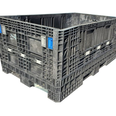 Reconditioned BCD 78" x 48" x 34" All Black All Good Runner Bulk Container-4 Drop Doors