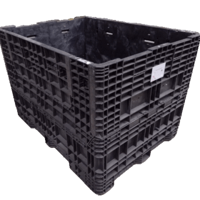 Reconditioned BCD 64" x 48" x 44" All Black All Good Runner Bulk Container-2 Drop Doors