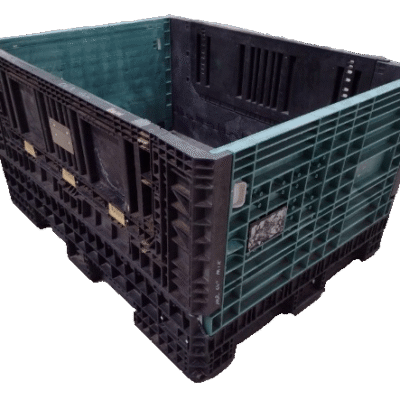 Reconditioned BCD 64" x 48" x 34" Mixed Color All Good Runner Bulk Container-2 Drop Doors 64" Side