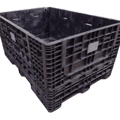 Reconditioned BCD 70" x 48" x 34" All Black All Good Runner Bulk Container-4 Drop Doors