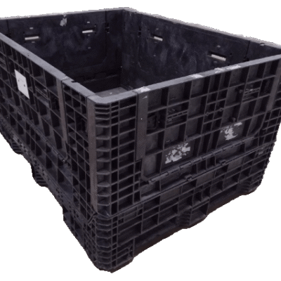 Reconditioned BCD 64" x 48" x 34" All Black All Good Runner Bulk Container-4 Drop Doors