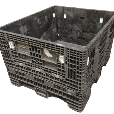 Reconditioned BCD 56" x 48" x 34" All Black All Good Runner Bulk Container-2 Drop Doors 48" Side