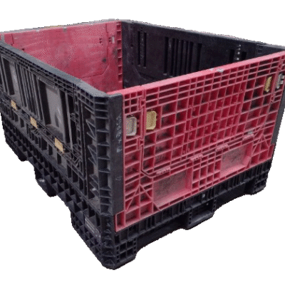 Reconditioned BCD 64" x 48" x 34" Mixed Color All Good Runner Bulk Container-4 Drop Doors