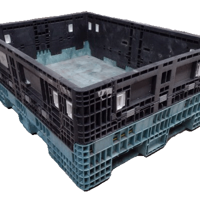 Reconditioned BCD 64" x 48" x 25" Mixed Color All Good Runner Bulk Container-4 Drop Doors