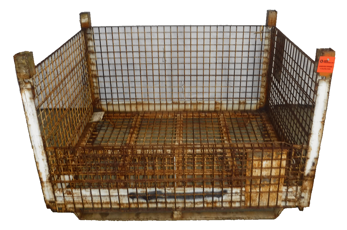 Used BCD 58" x 45" x 39" Wire Basket - 1 Drop Door 58" Side - Image 3