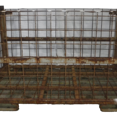 Used BCD 84" x 54" x 49" Wire Basket - 2 Drop Doors 84" Sides