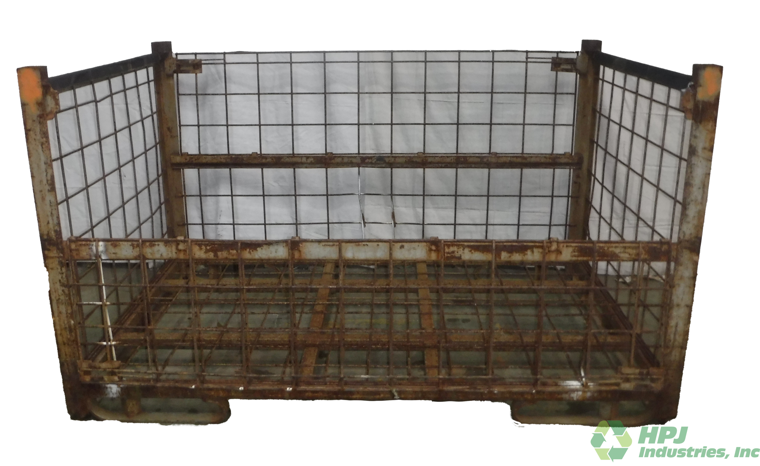 Used BCD 84" x 54" x 49" Wire Basket - 2 Drop Doors 84" Sides - Image 2
