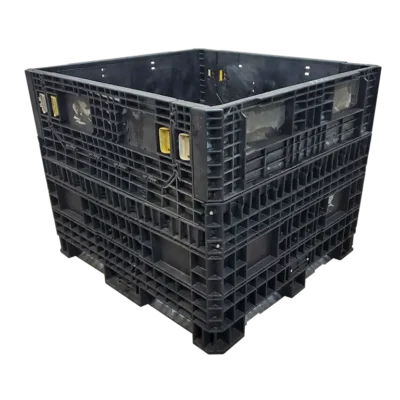 Reconditioned BCD 45" x 48" x 39" All Black Storage Bottom Bulk Container